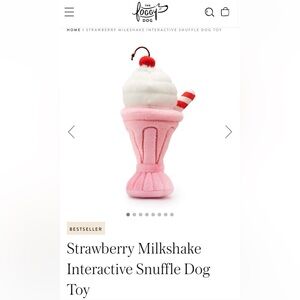 🐶 NWOT “The Foggy Doggy” Strawberry Milkshake Interactive Snuffle Dog Toy